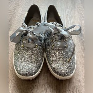 NWT Keds for Kate Spade Silver Glitter Sneaker